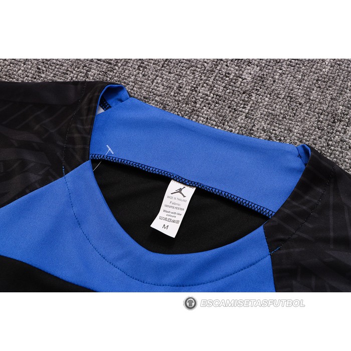 Chandal del Paris Saint-Germain Jordan Manga Corta 22-23 Negro y Azul - Pantalon Corto